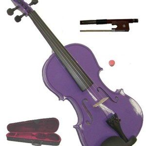 New Real 1/16 Size Purple Violin with Case and Bow